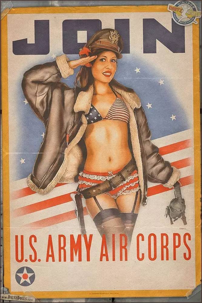就连美军的官方宣传画都是穿着暴露的美女