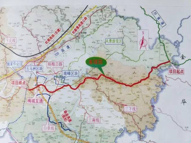 项目起点位于我市与浦江交界处,与20省道(规划s216)相交,经三都镇后图片