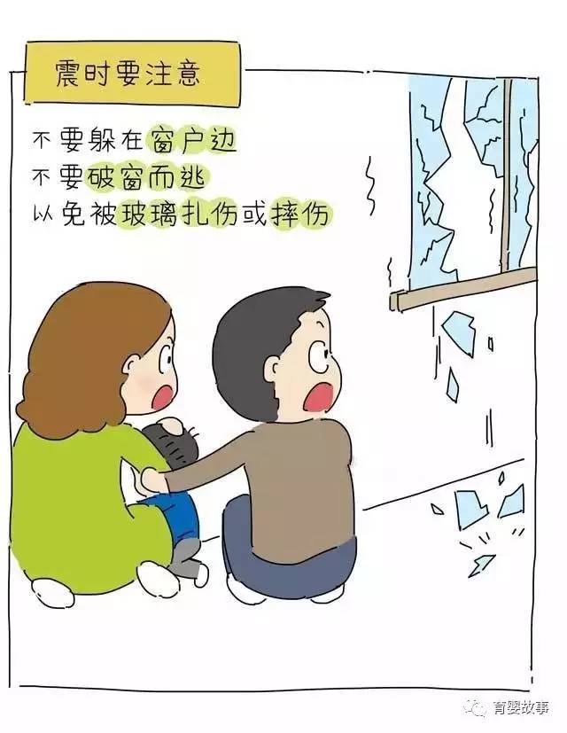 地震自救漫画,防止二次伤害最重要!