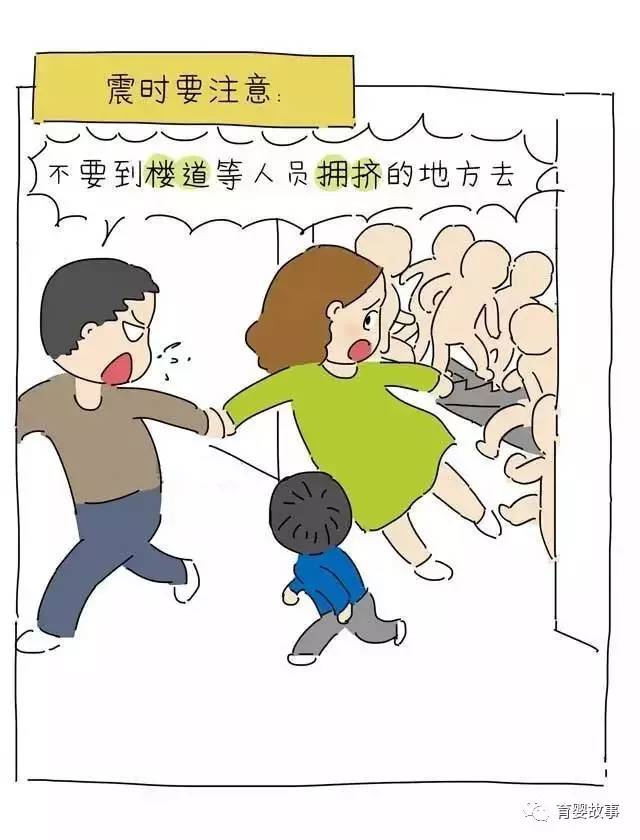 地震自救漫画,防止二次伤害最重要!