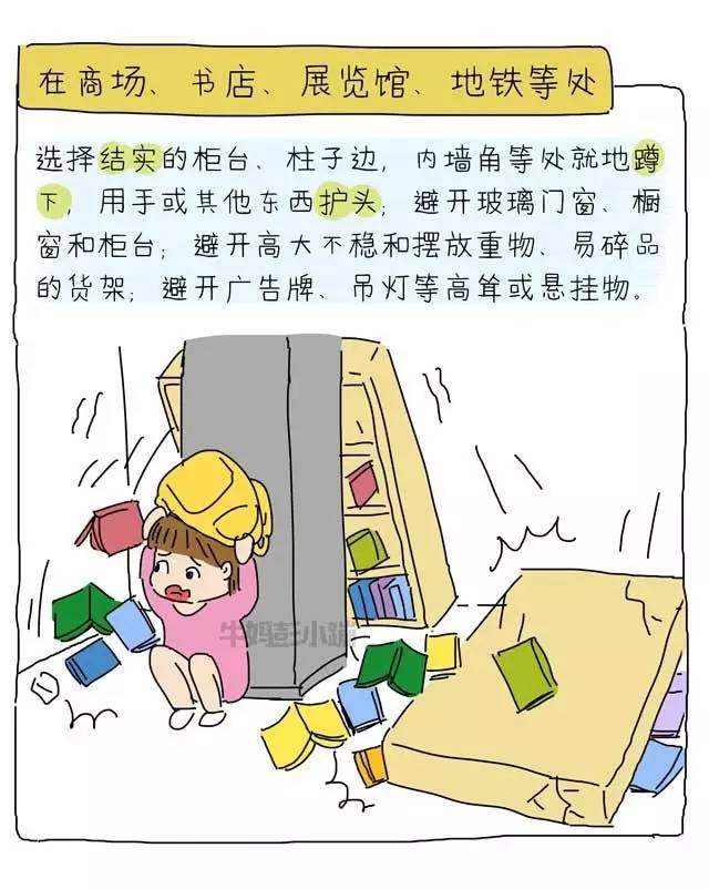 地震自救漫画,防止二次伤害最重要!