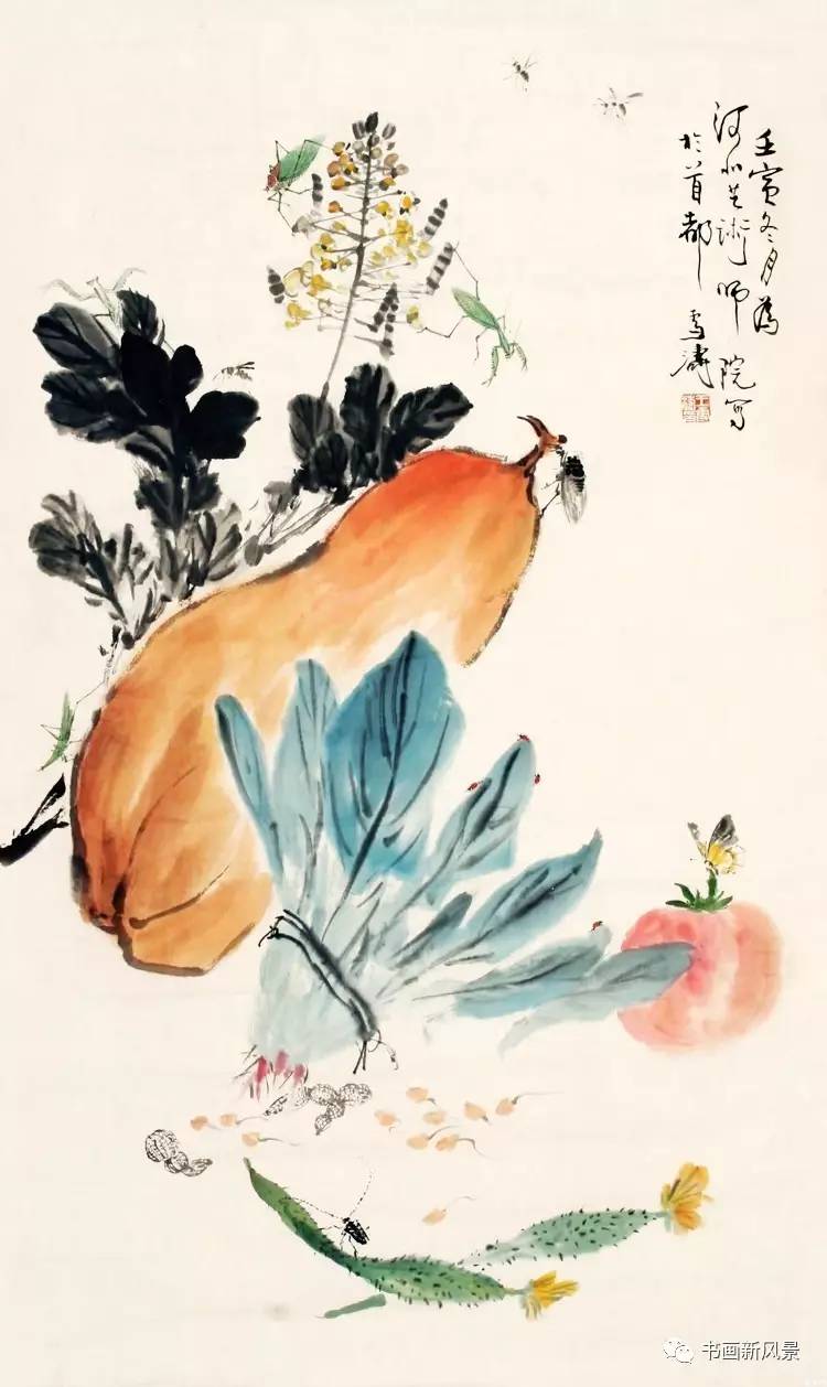 王雪涛(1903-1982)是现代中国卓有成就的花鸟画大师,以小写意花卉