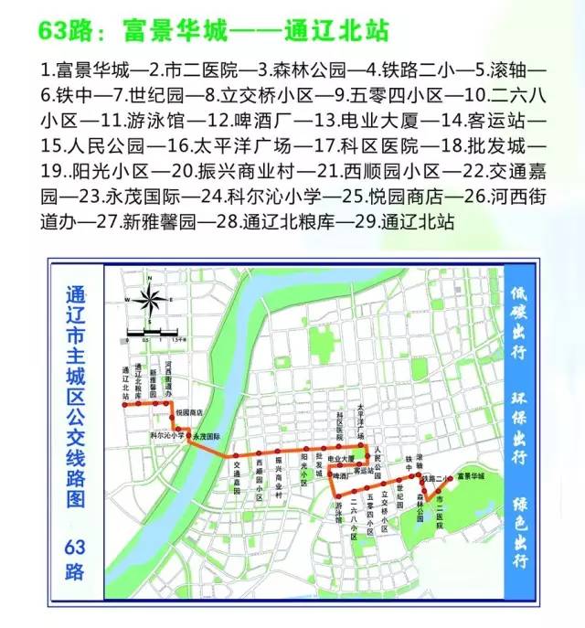 最新官方通辽公交车线路图