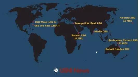 【国外动态】美海军舰队当前部署情况