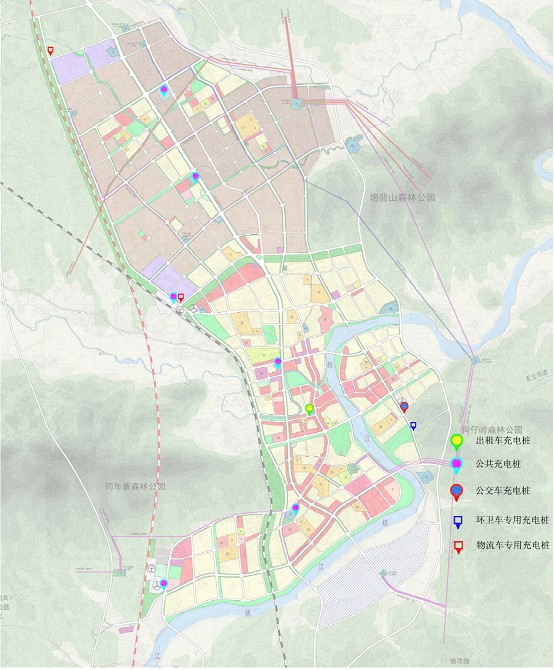 信丰县中心城区充电设施布局示意图