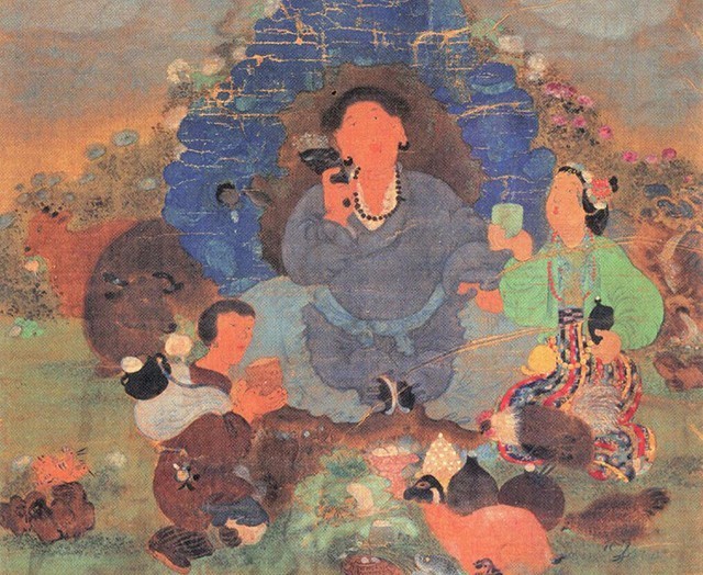 黄春和:丽水山中凡圣聚 且食且饮禅味浓——十世噶玛巴却英多杰所绘