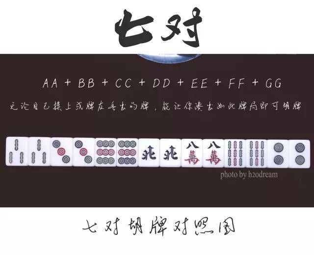 大七对 ——就是其中有一张牌你手里就拿全了4张(不能暗杠也不能是明