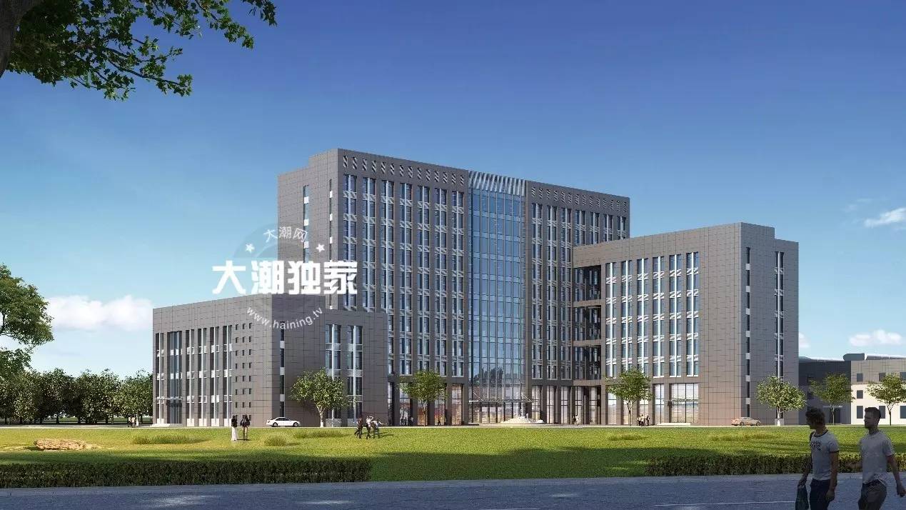 方案二综合楼建筑立面色调采用灰白调,强调竖向线条,同时通过水平