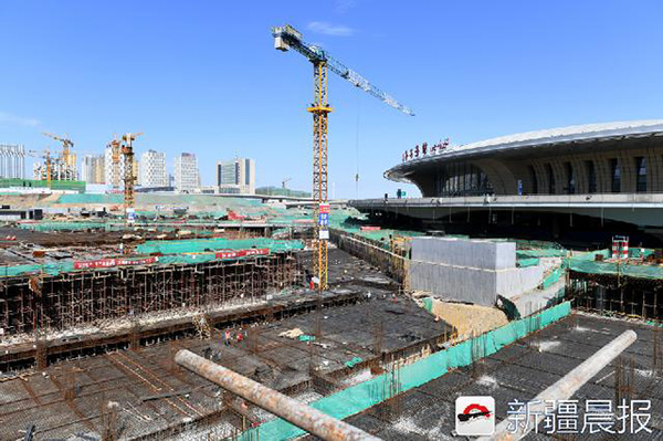 乌鲁木齐站南广场地铁衔接区即将完工实现高铁地铁无缝换乘