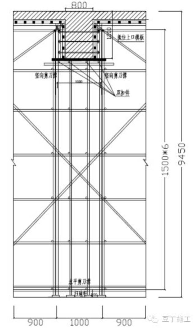 梁两侧立杆间距1m,沿梁跨度方向立杆间距为450,步距1.