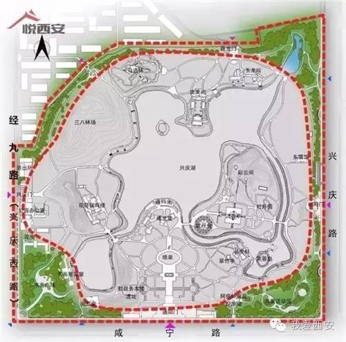 兴庆宫公园北门规划图片