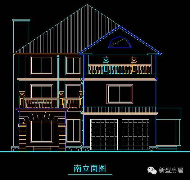 双坡屋顶立面图图片