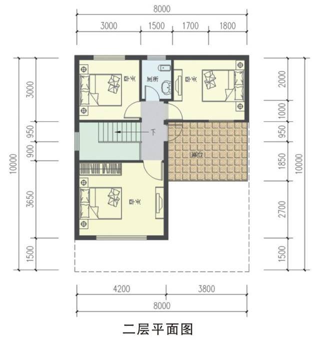 8x10米自建房户型,一套适合农村人的现代别墅