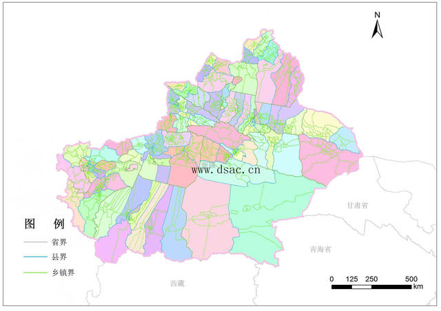 新疆自治區鄉鎮行政區劃 精度1:10萬