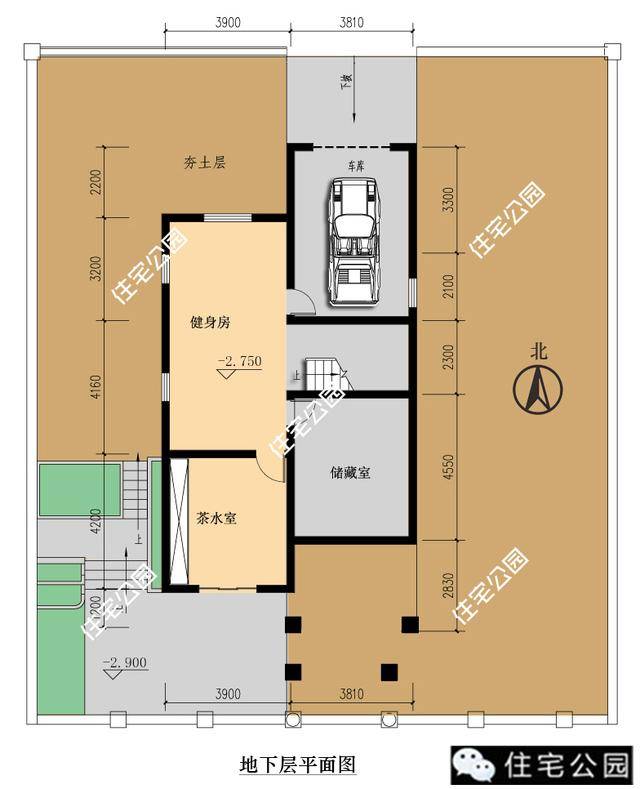 简欧式农村自建房户型,8米面宽,带地下车库!