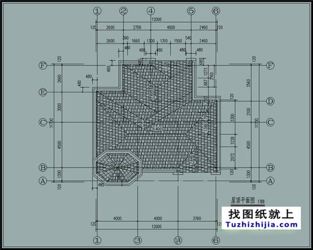 欧式实用农村二层别墅cad图纸带外观图