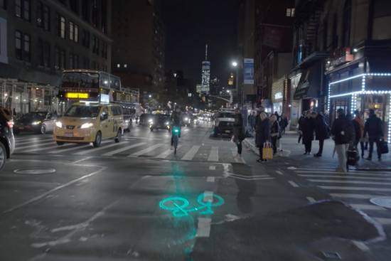 纽约公共自行车增加夜间安全性:加装镭射灯投