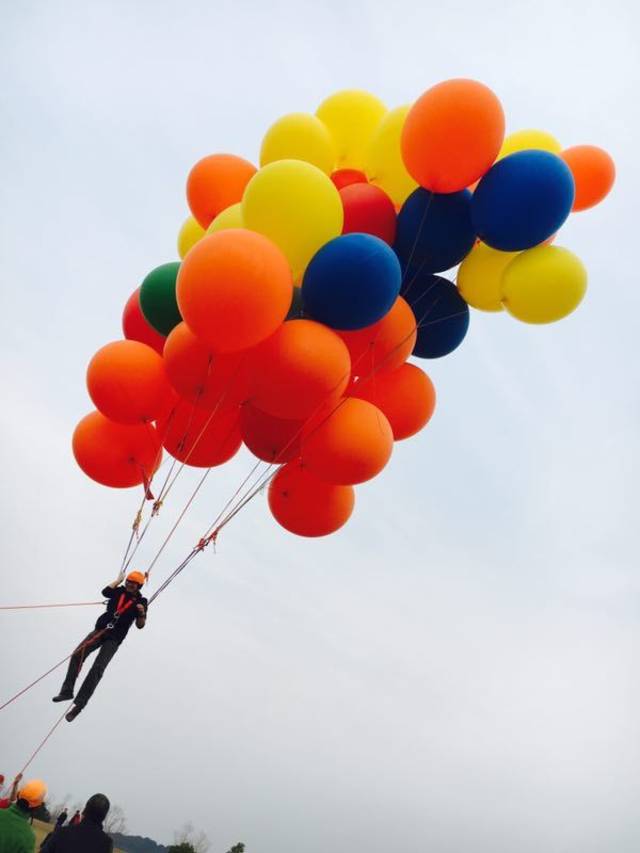 氦气球载人图片