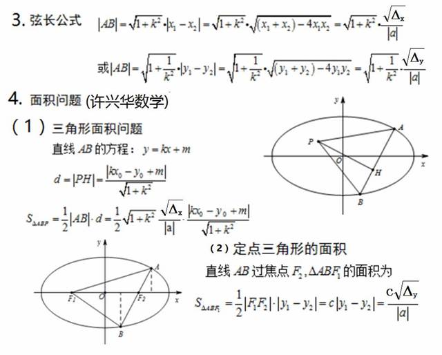 高考数学 圆锥曲线中的三角形面积 圆锥曲线中三角形面积公式 派欧网