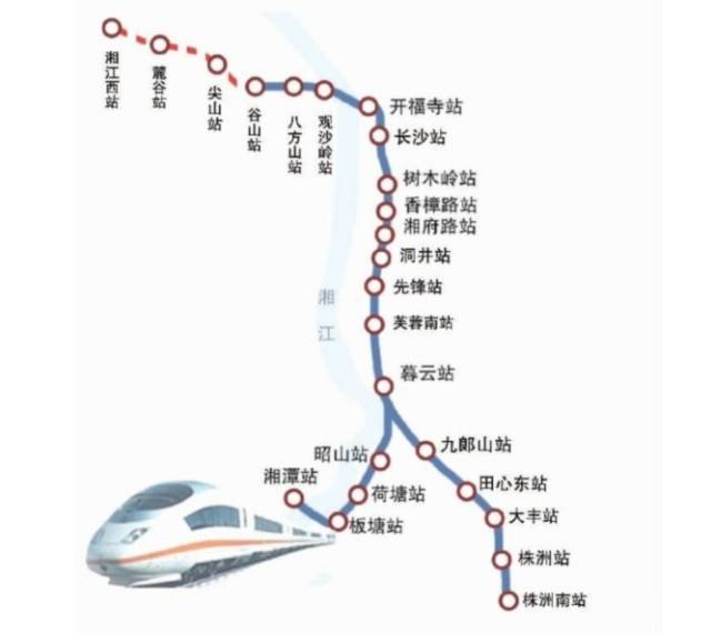 湘潭到长沙株洲要开通磁浮列车啦附大致走向图