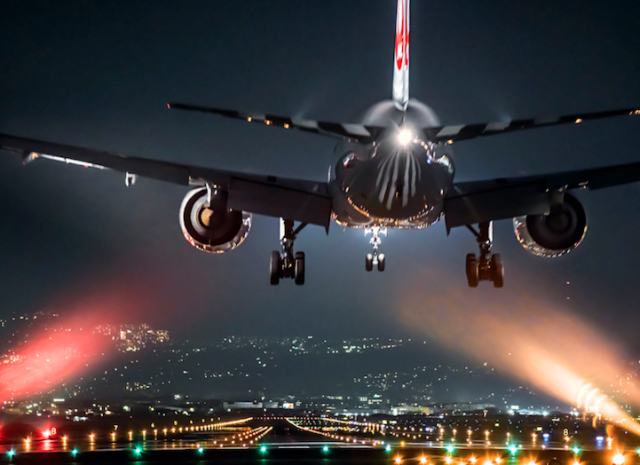 飞机景色 黑夜图片