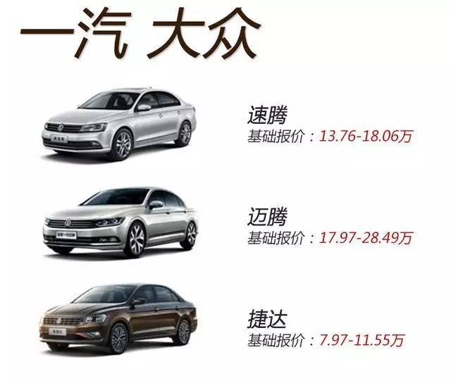 大众车型及价格表图片
