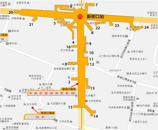 南京新街口定位图图片
