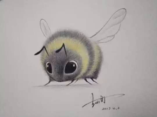 小蜜蜂画法可爱图片