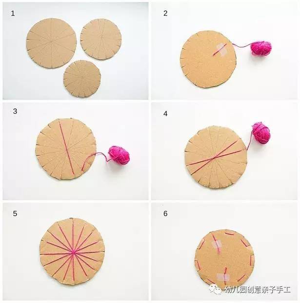 毛线编织纸盘方法图片