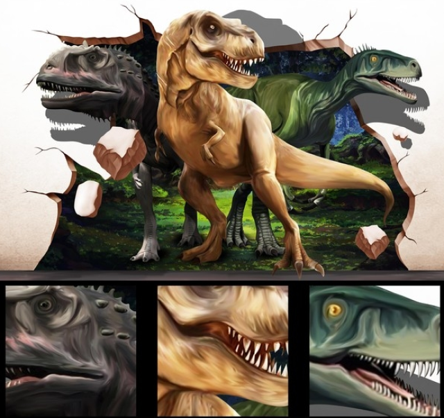 恐龙3d立体画