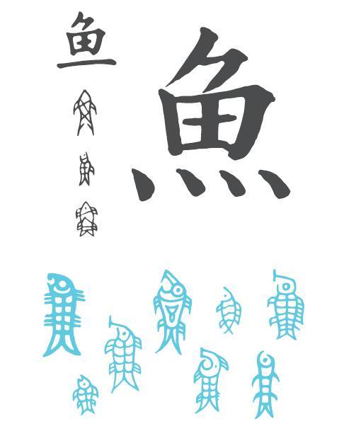 汉字鱼的演变过程图画图片