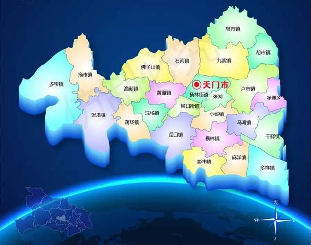 天门城区地图详细图片