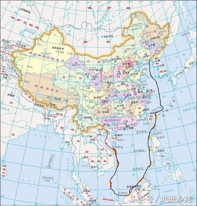 中国的领海范围图片