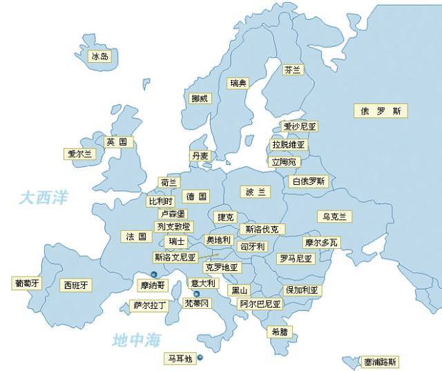 欧洲地图高清放大图片
