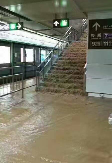 【图集】台风登陆给深圳带来暴雨 最大地铁站今早被淹关闭