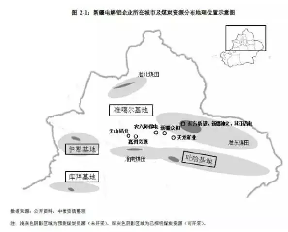 新疆電解鋁企業全部分佈在北疆準格爾盆地區域.