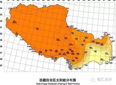 太阳能资源分省分布图