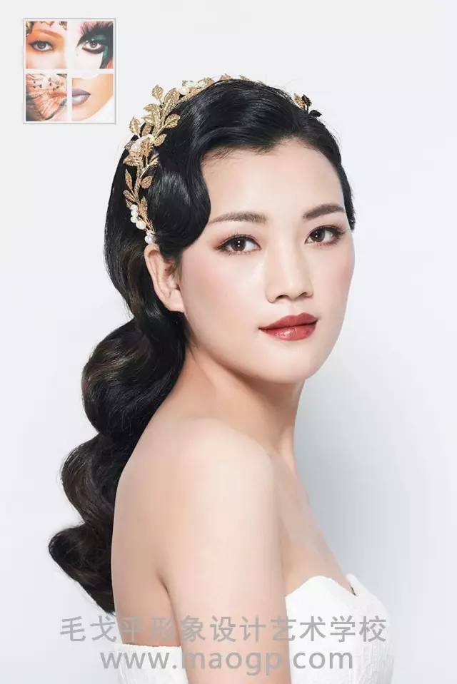重庆毛戈平学校化妆造型全科班时尚新娘阶段外拍实践作品
