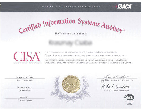CISAW证书图片