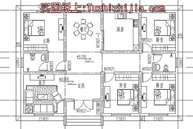 造價14萬農村4間平房設計圖,建房你會選擇它嗎?