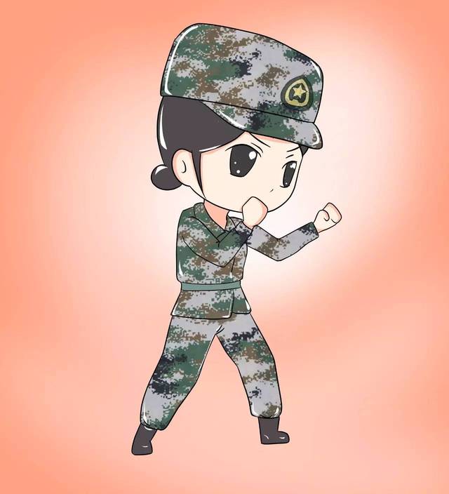 武警女兵卡通头像图片