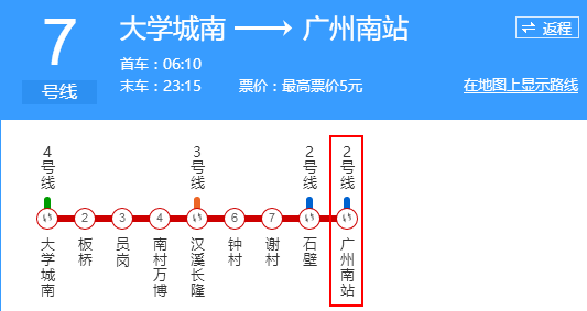 地铁:可搭乘(或换乘)2号线直达广州南站,也可搭乘(或换乘)4号线到大学