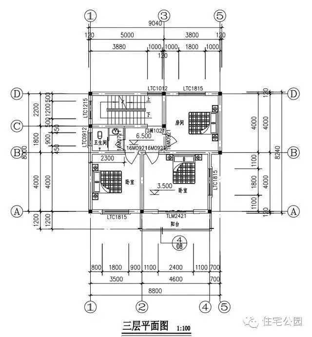 新農村自建房 9米x8米 帶堂屋神位含平面圖