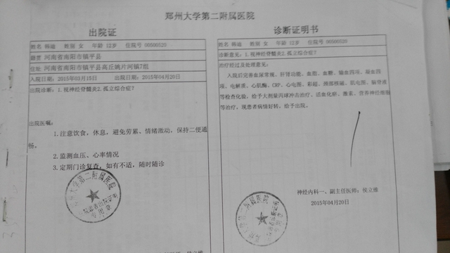 医院阑尾炎诊断书图片图片