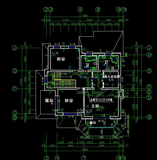 14x14米带露台车库自建房户型分享 平面 施工