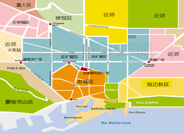 巴萨罗那地图图片