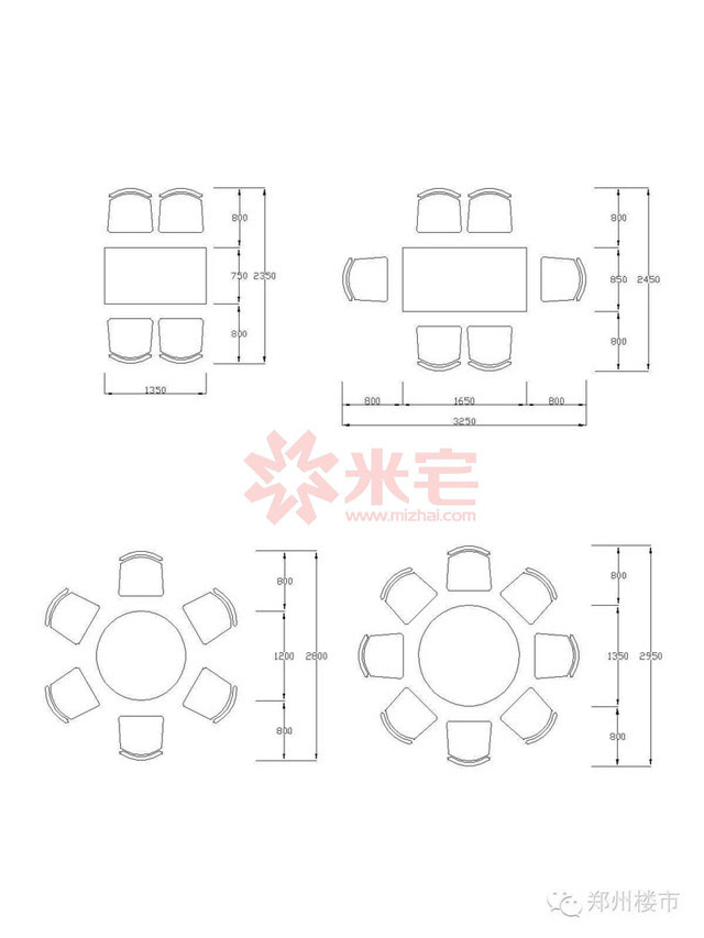 cad餐桌平面图尺寸图片