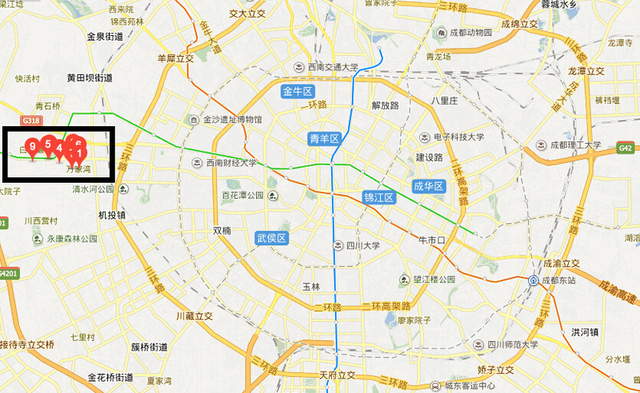 一,区位交通 万家湾社区位于成都苏坡街道,东至双星大道,西接文家华严