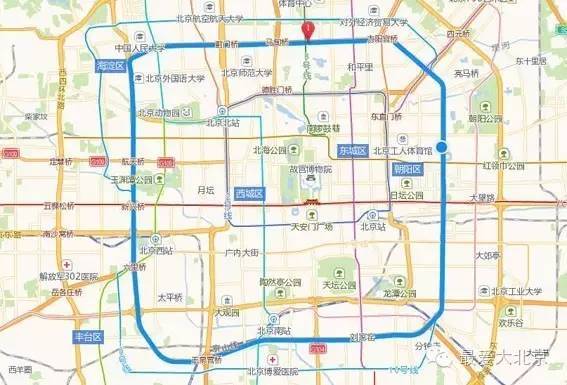 二環上全部立交橋:(順時針方向)小街橋——東直門北橋——東直門橋