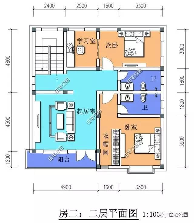 新农村自建房 10米面宽 2层4个卫生间多么?